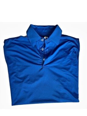 FootJoy Performance Stretch Golf Polo Men's Medium Blue Split Rail Logo Shirt